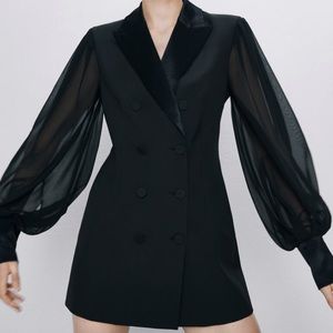 ZARA combination sleeve mini dress